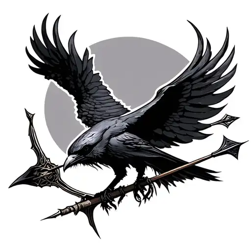 Nortic Raven With Bow And Arrows