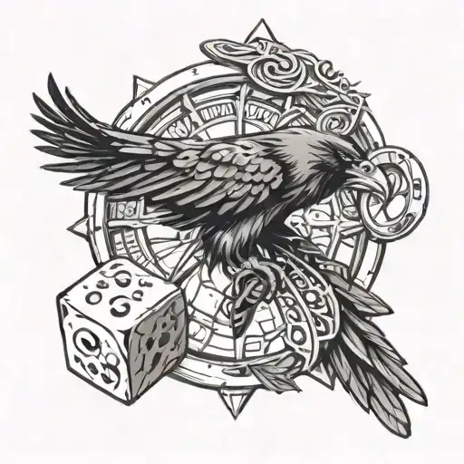 Wheel Of Time Raven And Dice Symbolizing The Gamble