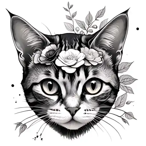 Traditional Floral Cat Cards Music