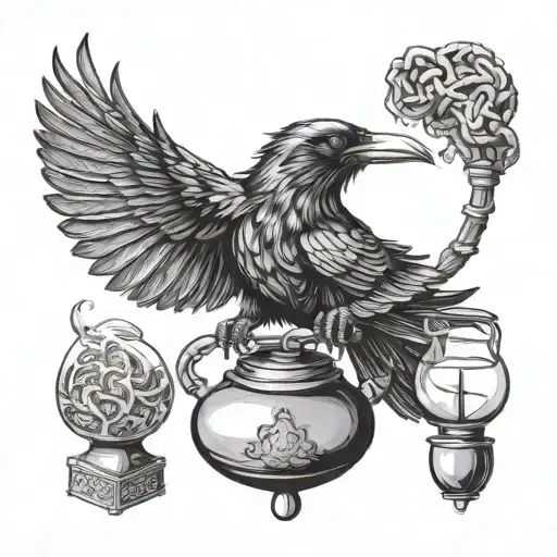 A Crow Smoking Hookah