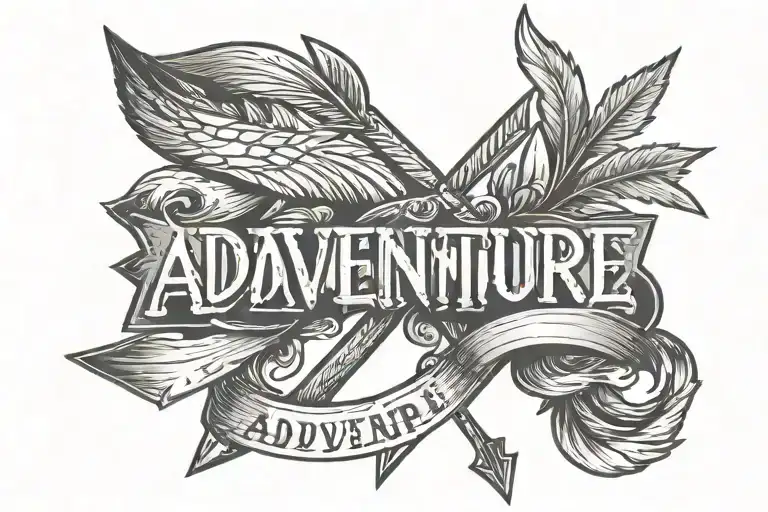 The Word Adventure With 3 Arrows Going Through It