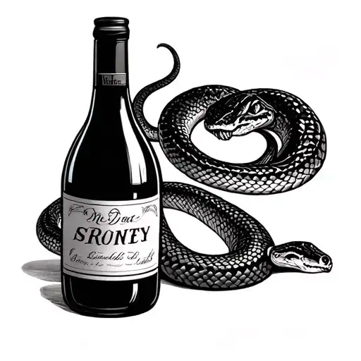 Wine Bottle And Snake