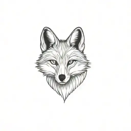 Leicester City Fox Head With Blue Eyes Looking Straight On With Shading Of Trees And Bushes