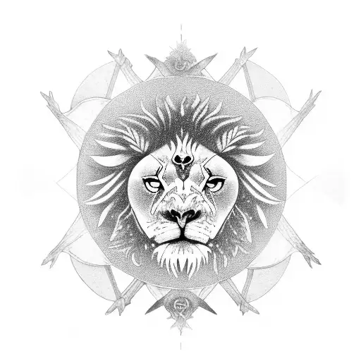 A Lion And Owl Intertwined In A Yin-yang Symbol To Represent Balance And Harmony