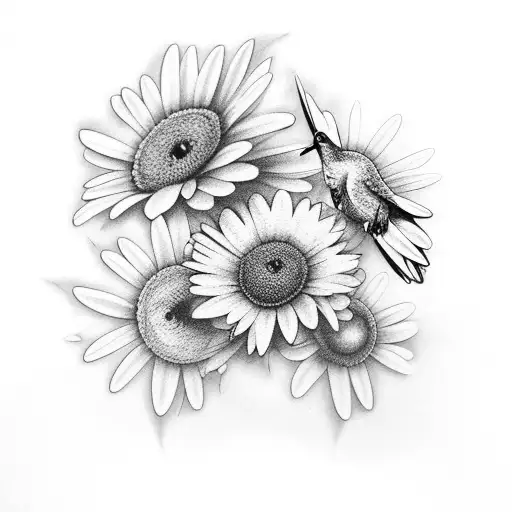 Hummingbird And Daisy