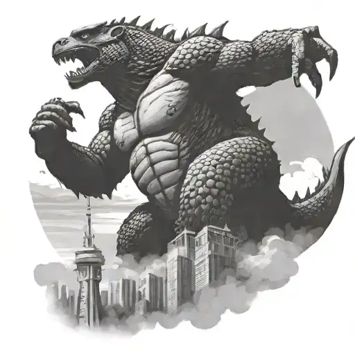 Godzilla And Kong On Cn Tower