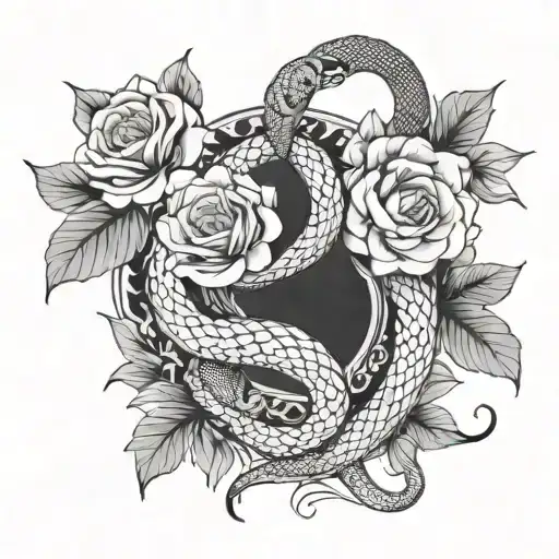Floral And Snake