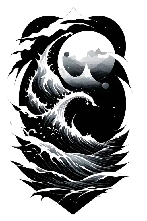 Ocean And Geometric Shapes