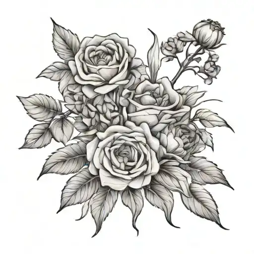 Birth Flower Bouquet For August And March