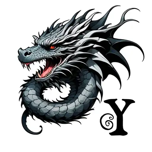 Dragon Wrapped Initial C And Y