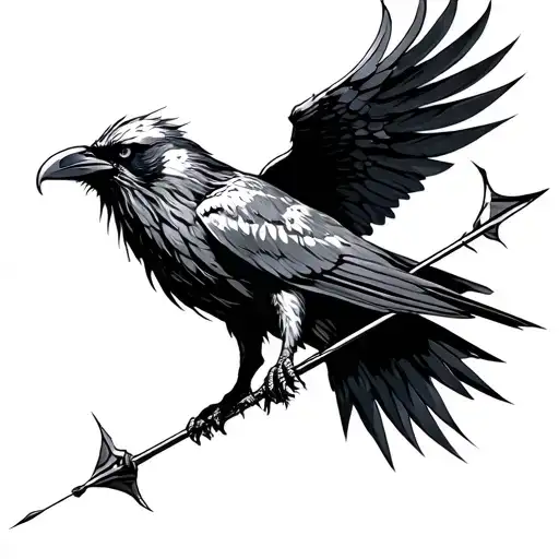 Nortic Raven Shedding With Bow And Arrows