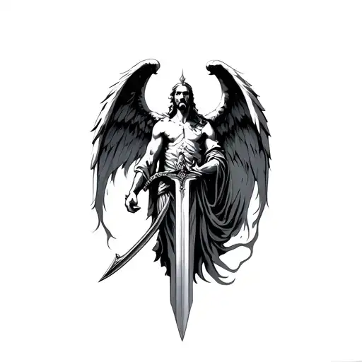 Lucifer Angel Holding A Sword