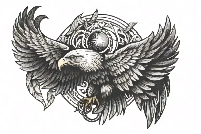 Conmpass And Eagle Wings