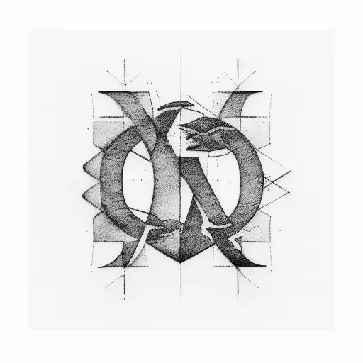 A Minimalist Black And Grey Tattoo Of The Word 'Alph' In A Unique Font