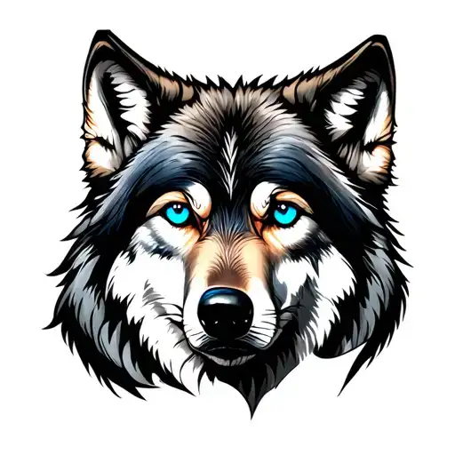 Wolf Blue Eyes Moon