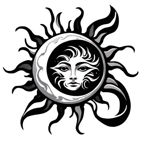 Sun And Moon Tribal Patterns