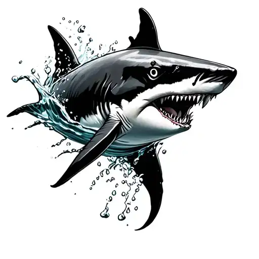 Shark Coming Out Of Water