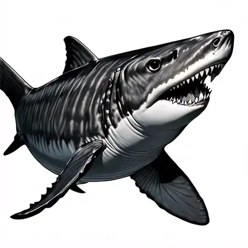 1 Shark 1 Whale Shark With Shadow