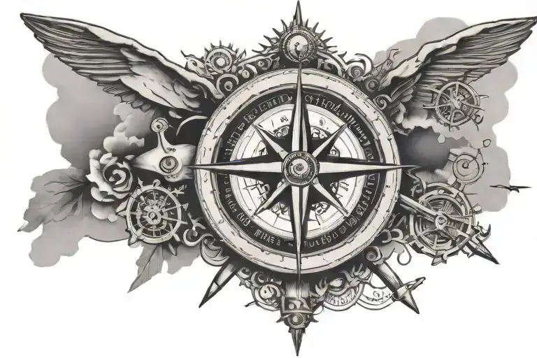 Plane With Compass Surrounded By With Quote Die With A Memory Not A Dream