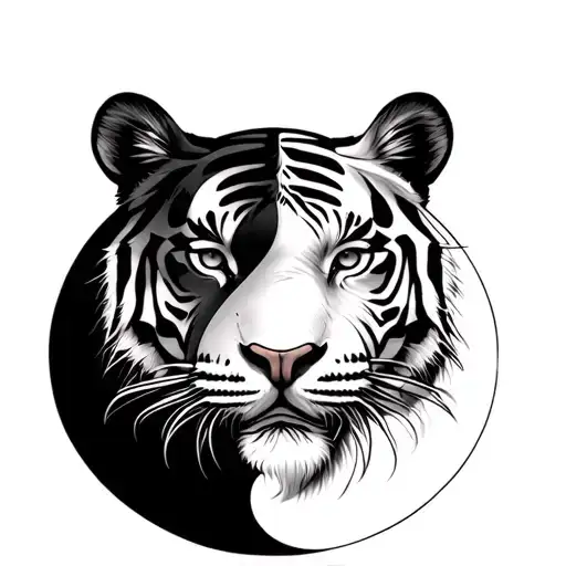 Tiger With Yin Yang