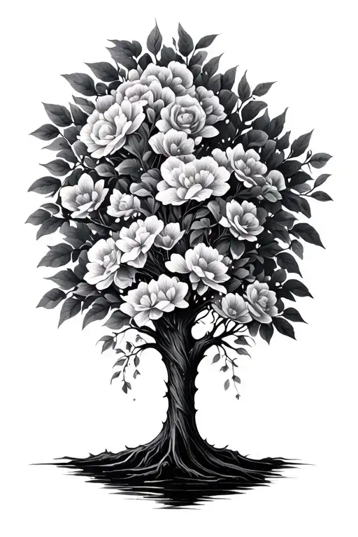 Tree And Floral Simple