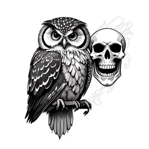 Owl And Skulls
