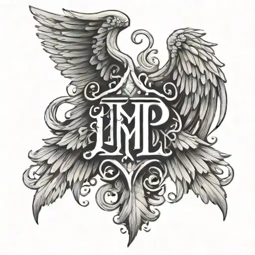 Angel Wings With The Letters Lmp