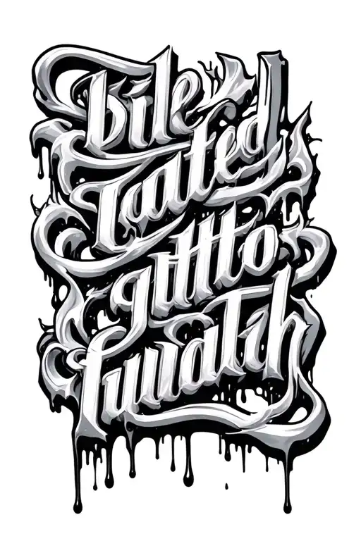 Fine Line Lettering Tattoo With The Bottom Of The Words Bleeding