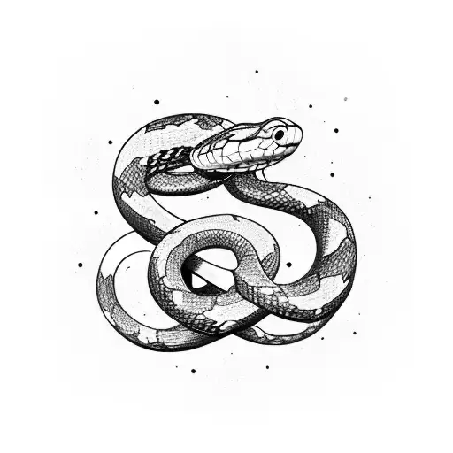 Snake With Starry Night In It Wrapping Around Arm