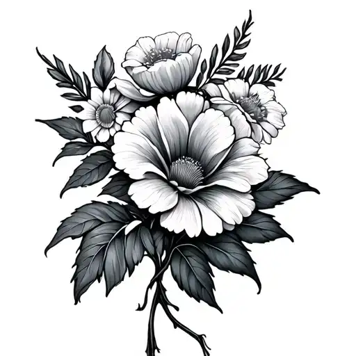 January And August Birth Flowers Entertwined Roots