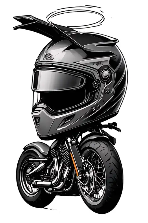 Father Daughter Footprints Motorcycle Helmet With Halo