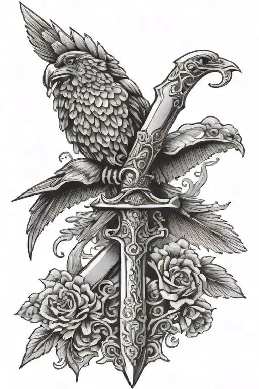 Sword With Falcon