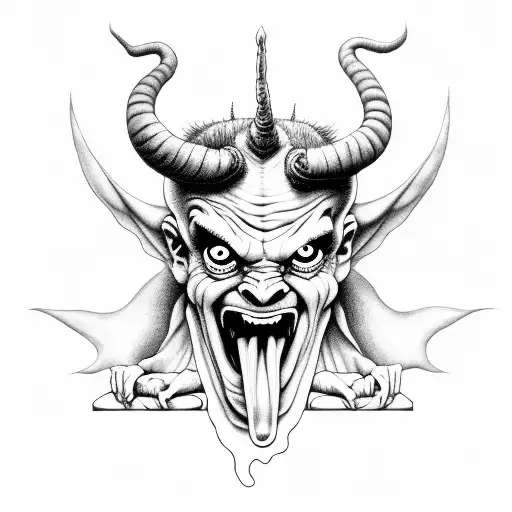 Satan With Baby Crawling Out Of His Mouth