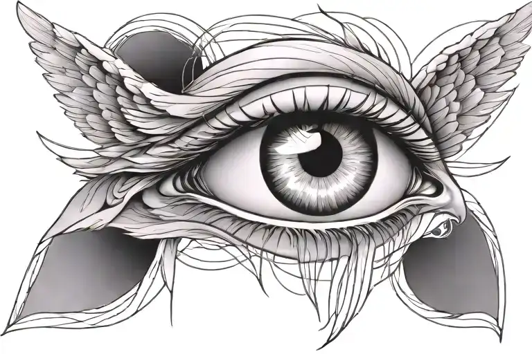 Angel Eye Black Shade Aroun It With Lines Around The Arm