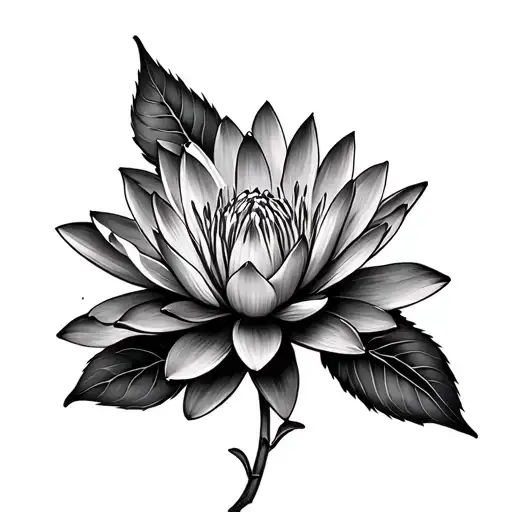 Water Lily And Hawthorn