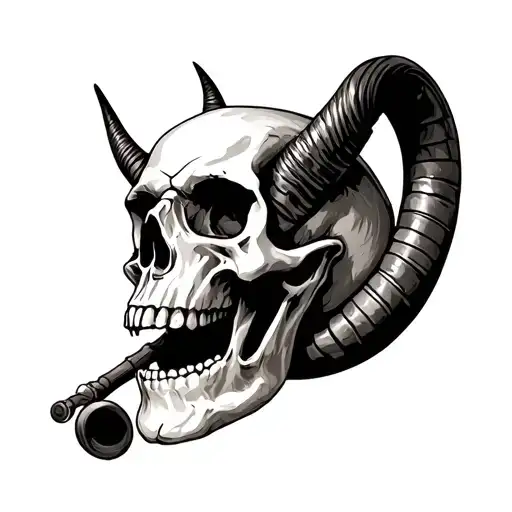 Alfie With Horn Skull