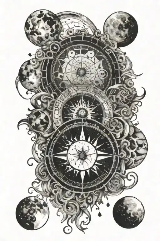 Ocean And Moon Phases Intertwined