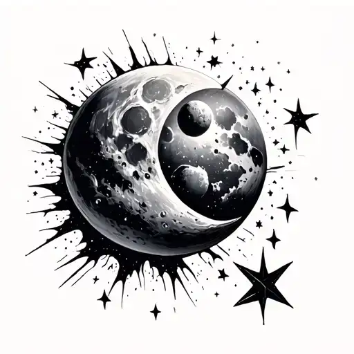 Mars And Moon Crashing Into Each Other Stars