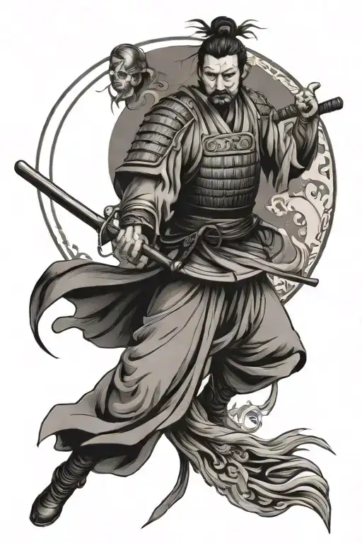 Yin Yang Japanese Samurai