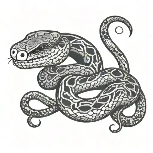 Snake With Aboriginal Art Design Featuring