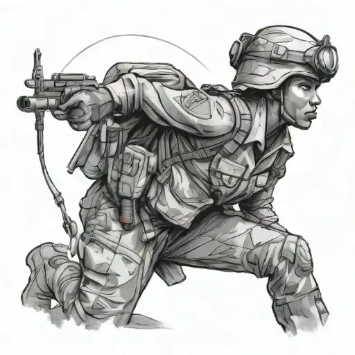 Black And Hispanic Female Army Soldier At War