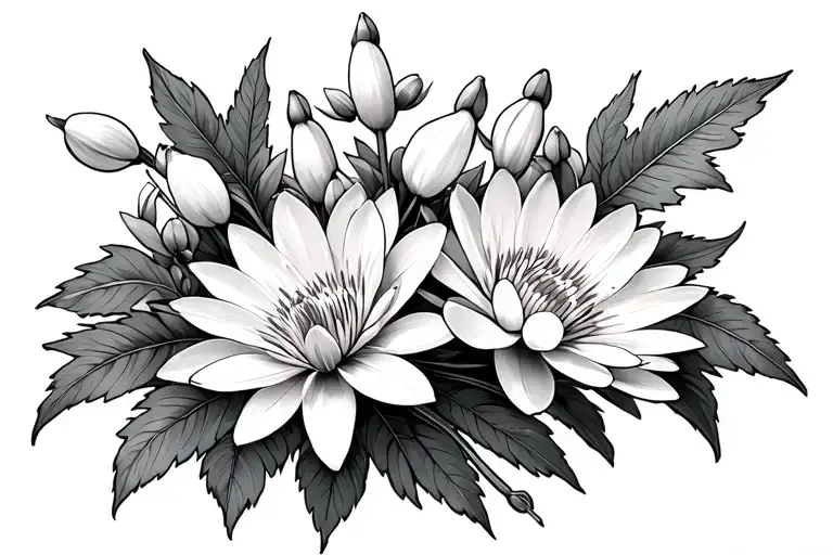 Snowdrop Hawthorn Water Lily Aster Marigold Bo Staff