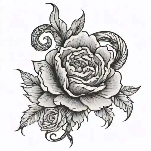 Simple Capricorn Zodiac Sign With Carnation