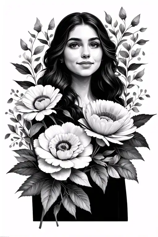 April Birth Flowers With Mom Going Throught Stem W