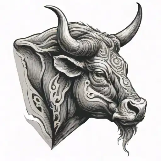 Taurus Bull With 999 Tattooed On Face