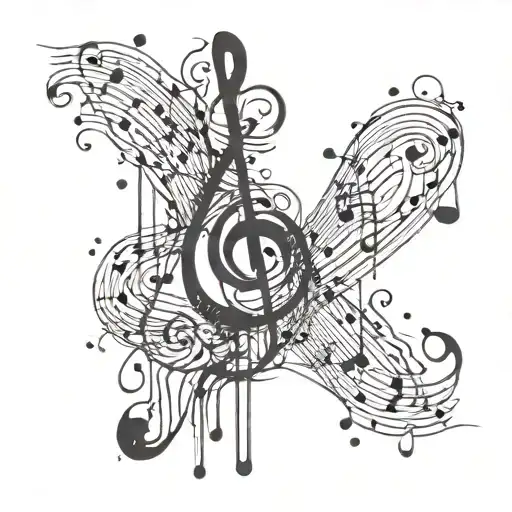 A Virgo Constellation Made Of Music Notes Pouring Water