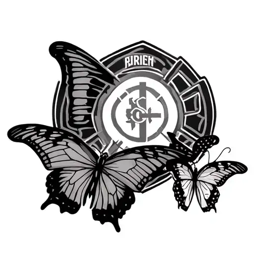 Butterflies With Firefighter Symbol