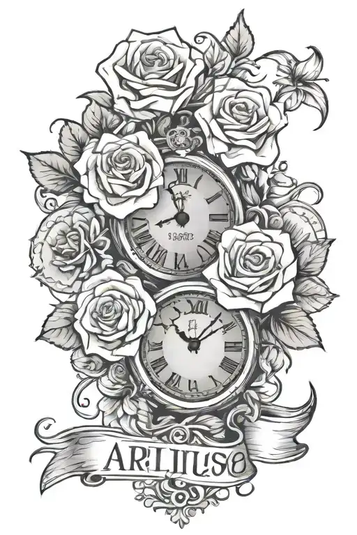 Clock With Roses Saying April 4Th 1980 Mom