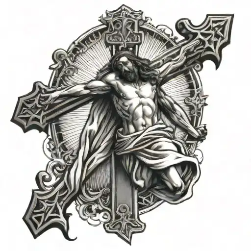 Jesus On The Cross Adorned
