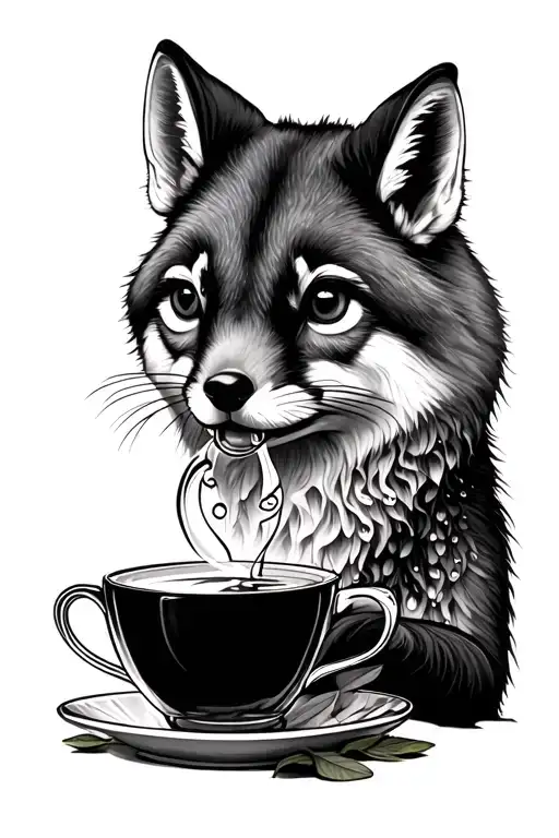 Forest Animal Drinking Tea